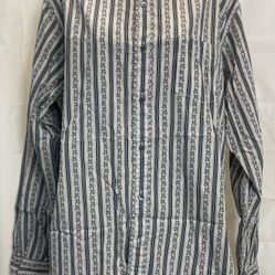 Mens Lucky Brand Dungarees Button Up Long Sleeve Shirt Size Large 