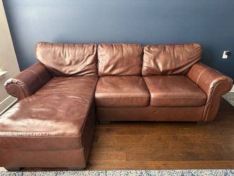 Leather Sofa, brown.
