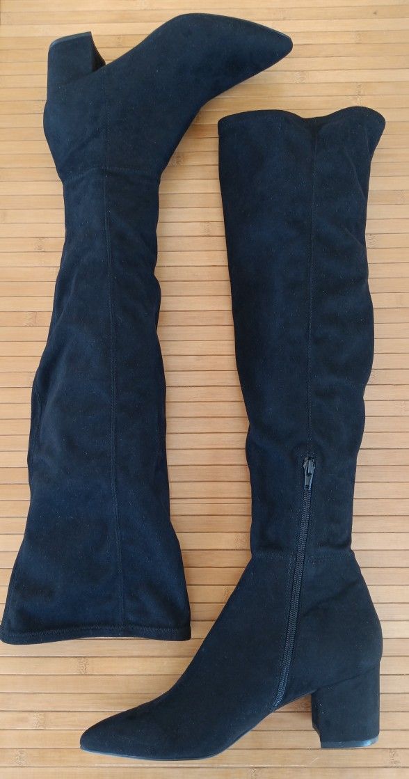 ❤️ STEVE MADDEN, Ladies Black Tall Thigh High Boots! 🌼 Size: 9M