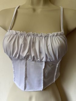 White Ruched Camisole Top