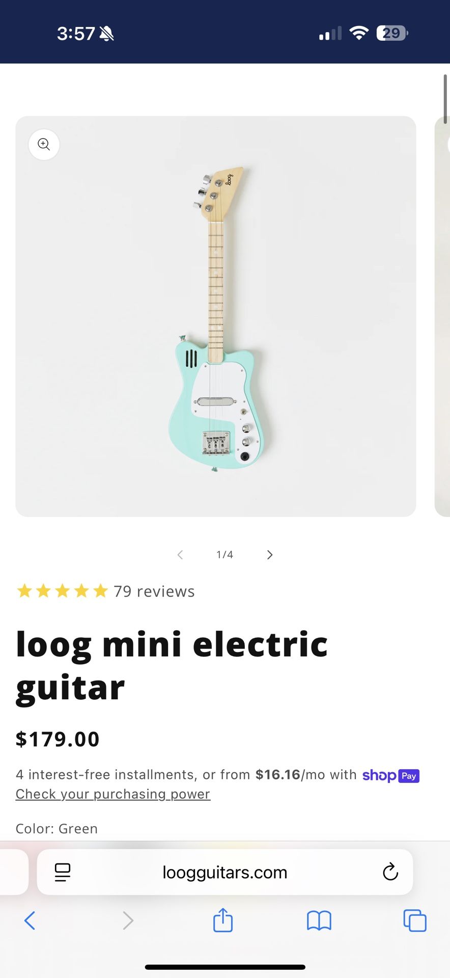 Loog Electric 3 string guitar
