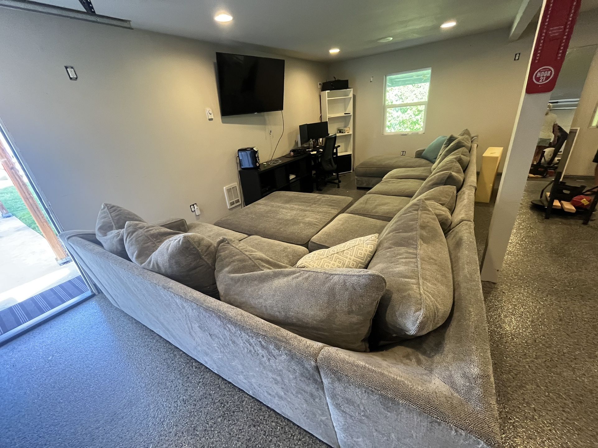 Sectional Couch…16ft by 9ft. Ottoman.