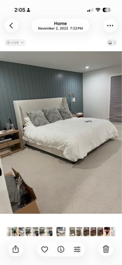 Upholstered King bed frame