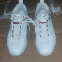 Reebok Isolation HexaLite Performance White Red Basketball Sneakers Shoes 8