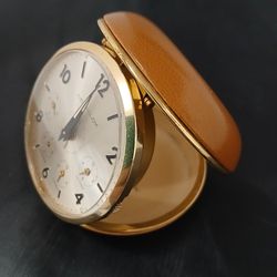 Antiques-Travel Alarm Clock--Brass Horse Mantel Clock--Postal Scale