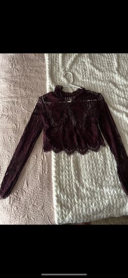 Cute Lacy Burgundy Top