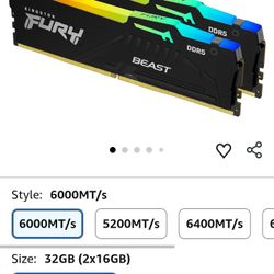 Kingston FURY Beast DDR5 desktop memory modules. 