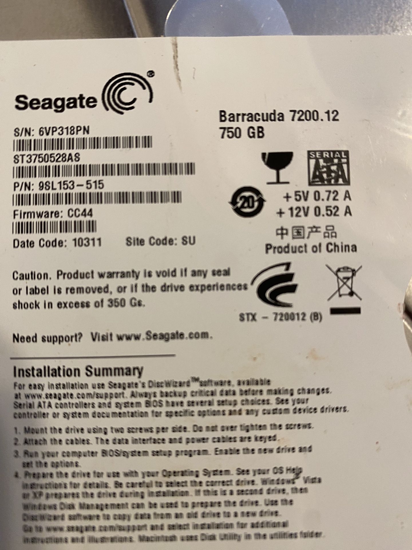 Seagate Barracuda 750 GB
