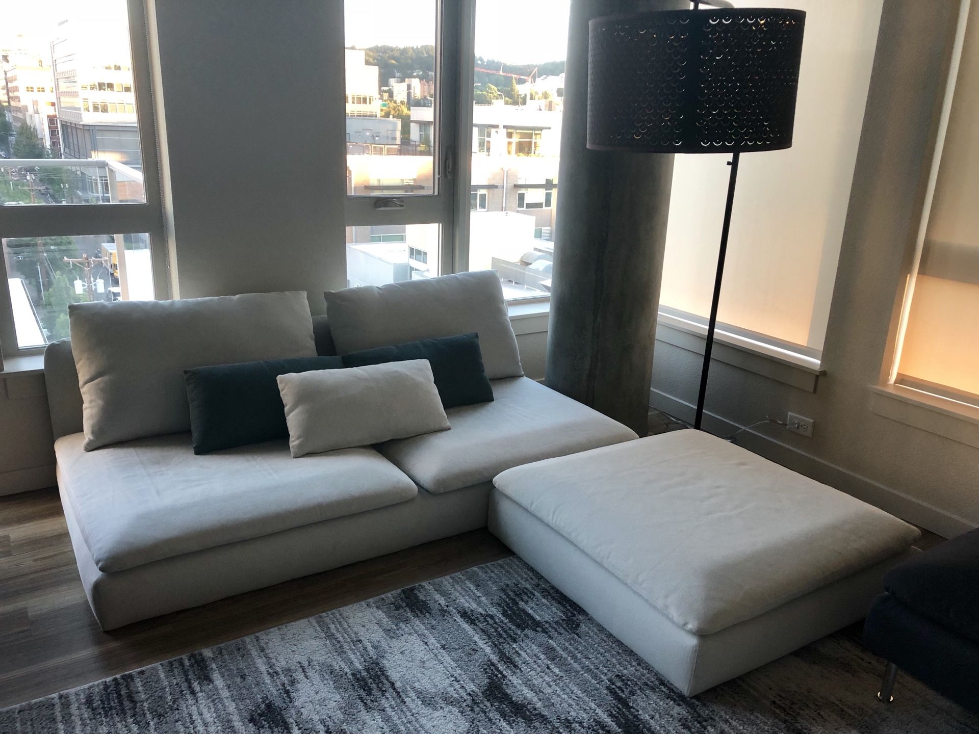 IKEA Soderhamn couch, ottoman, and corner chair