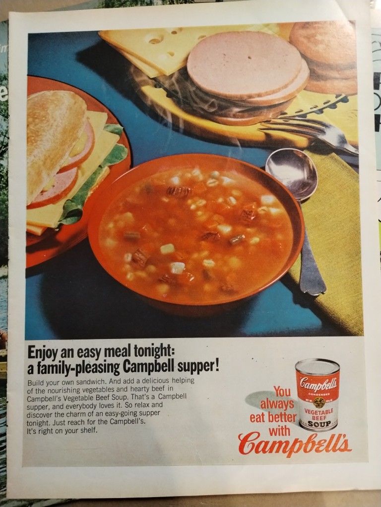 Vintage 1960's/1970's Campbell's Soup color magazine ad