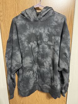 Gray and Black Tie-Dye Pullover Hoodie