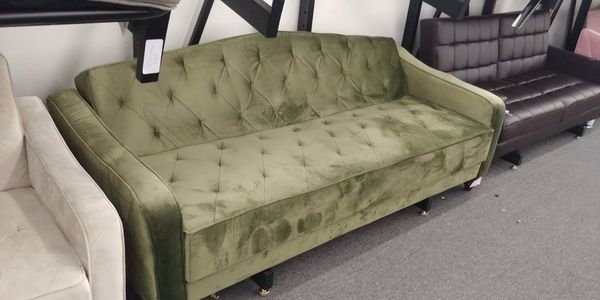 Green Vintage Tufted Sofa Sleeper November 249 Dimensions 81 5 W X 34 D 33 H 44 17 Mattress