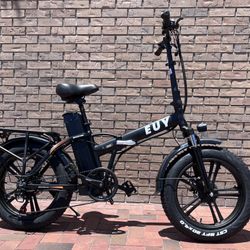 1000 Watt Folding Electric Bike Lightweight 20x3.0 Fat Tire, 20ah, 32mph, 50-80 Mile Range, Heavy Duty Rear Rack