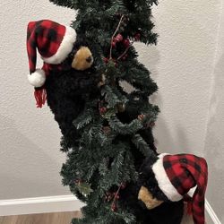 Rare HTF Designs Hen House Berry Christmas Tree Black Bears Holiday Christmas Decor