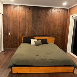 Queen Size Bed Frame (wood/metal)