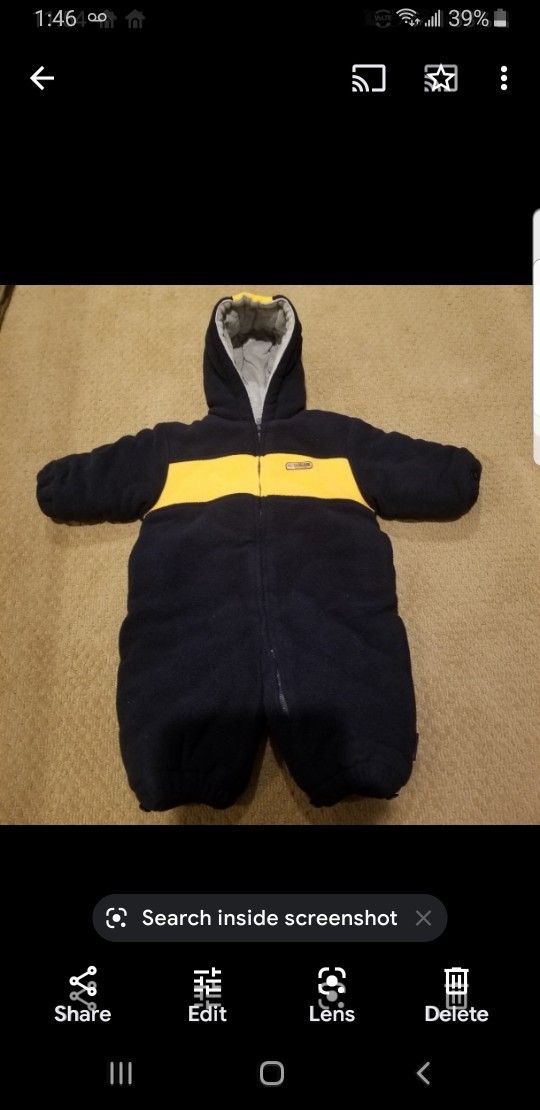 Polo 12 Month Fleece Cold/Snow Bunting Outfit