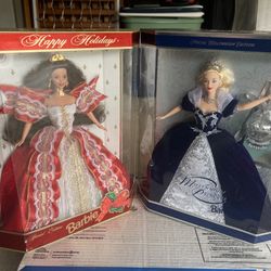 2 Holiday Barbie Dolls, New In Box