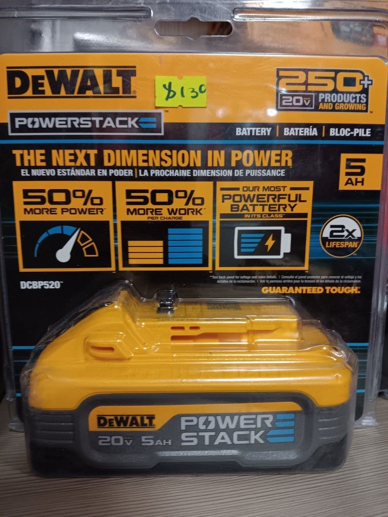 Dewalt Battery 5ah Power Stack New
