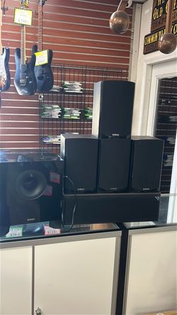 1003 Energy ESW-8 CB-10 EC-200 6pc 5.1 Home Theater Subwoofer Speaker System W/ 4x Satellite Speakers, Center Channel, & Subwoofer 592134
