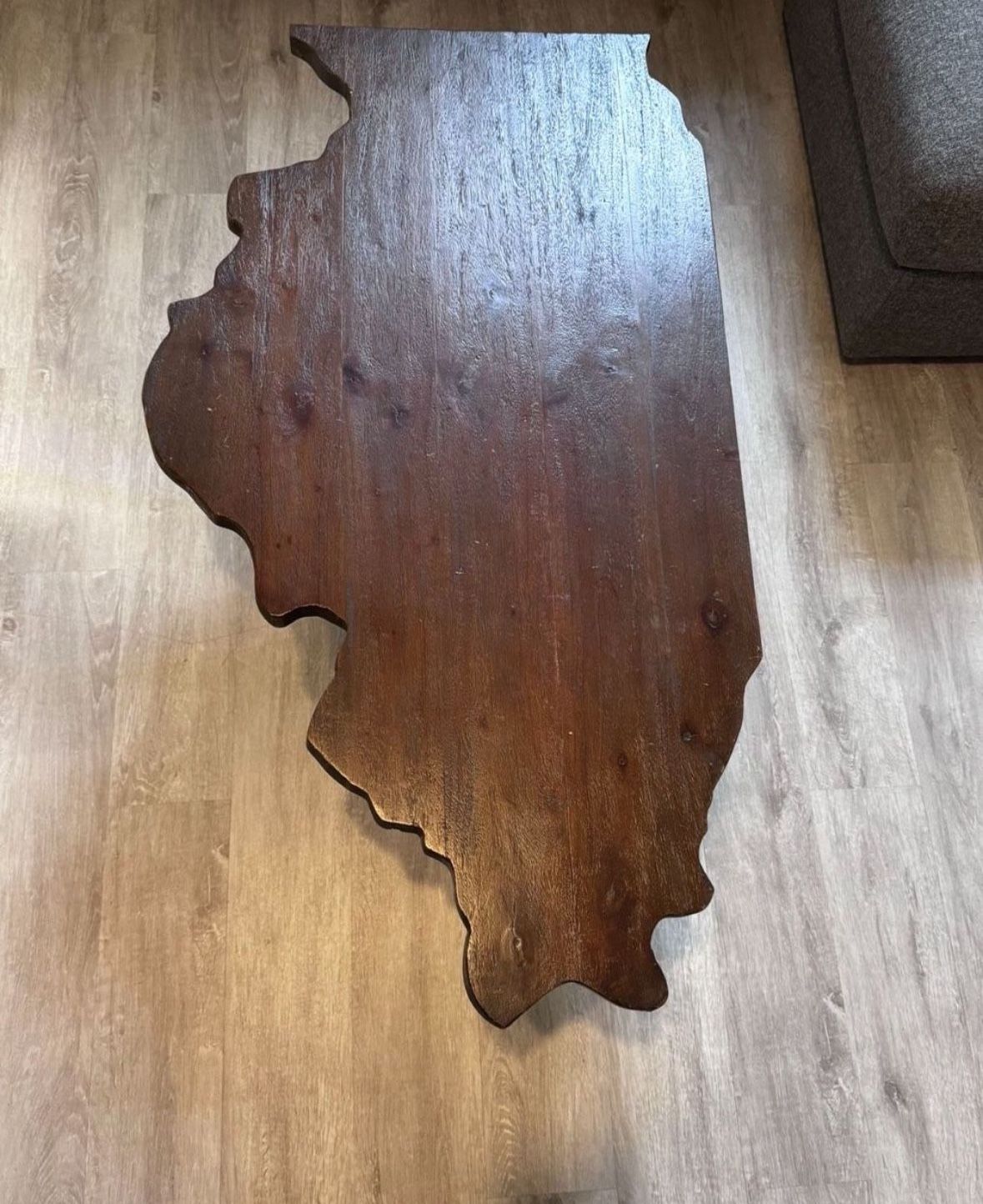 Illinois Shaped Wooden Table 