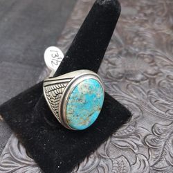 Sterling Silver TurquoiseMan Ring 13.5 