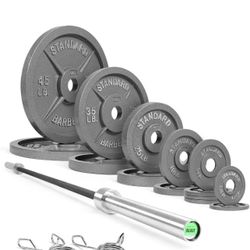 2 Piece Bench Press W/ 300LB Plate Set