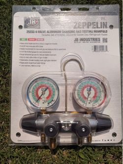JB Industries Zeppelin 4-Valve HVAC Manifold Gauge Set - New - R22/R404A/R410A