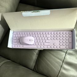 Wireless Pink Keyboard & Mouse 