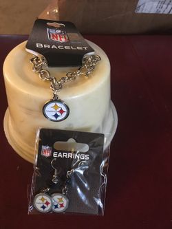 Pittsburgh Steelers bracelet and earrings