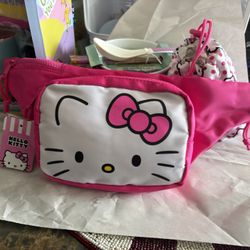 NEW HELLO KITTY AUTHENTIC PINK FANNY PACK WAIST BAG & BOTTLE HOLDER