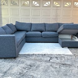 FREE DELIVERY - 4-piece Dark Gray Sectional Couch 