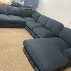 NEW COZY 4PC “PARTIAL” SECTIONAL WITH CHAISE AND PULLOUT BEDS