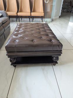 Leather Ottoman