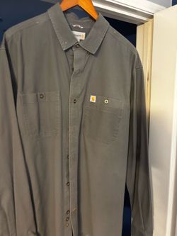 Carhartt Relaxed Fit Long Sleeve Shirt - Grey - Size XL