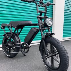 Electric Ebike (Extended Seat) (Retro Style) 1000 Peak Watt Motor 30mph, 15ah Battery (Black Seat) 