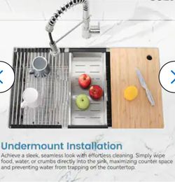 Stainless Steel Undermount Kitchen Sink with Accessories