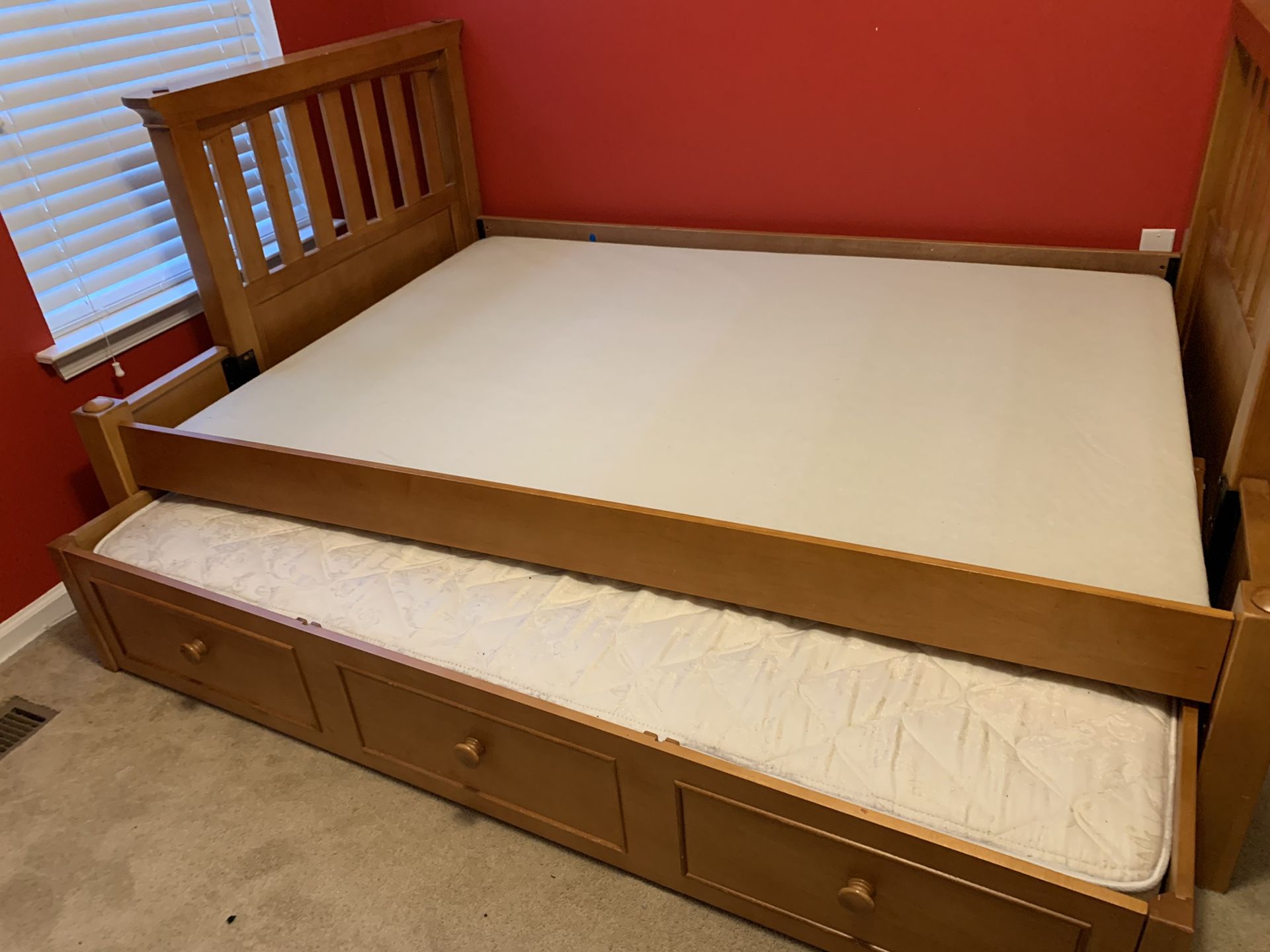 Twin over full bunk bed with drawer