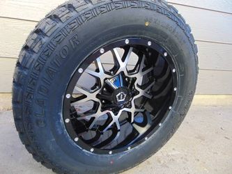 20X10 Black/Silver TIS Rims LT 35 12.50 20 Gladiator M/T Tires 8X170 F250/F350 Excursion