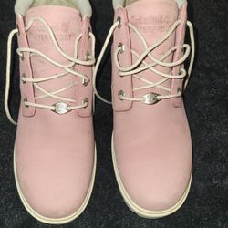 Pink Timberland Boots Size 9W