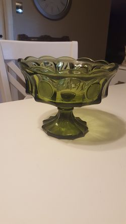 Decor Vintage green thick glassware with patriotic symbols