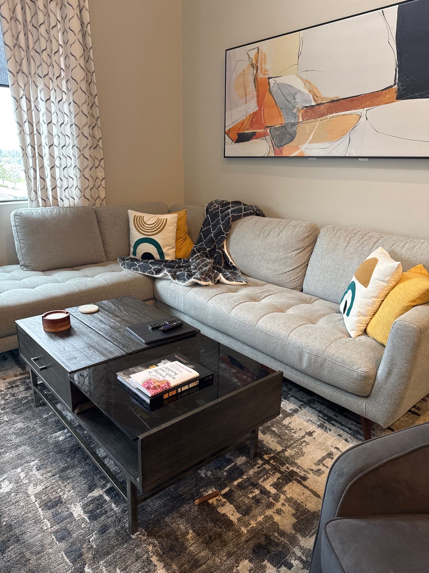 gray sectional couch