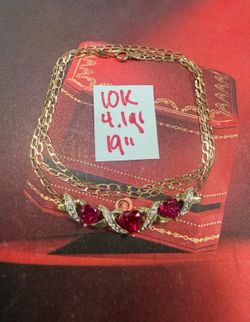 10K Solid Gold Chain and Pendant For Wedding 4.1Gr 19 Inches Long