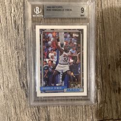 Shaquille O’Neal rookie card 92 topps Mint 9