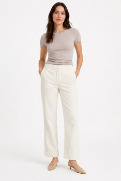 Ann Taylor Ivory Textured Cuffed Ankle Pants – Size 2