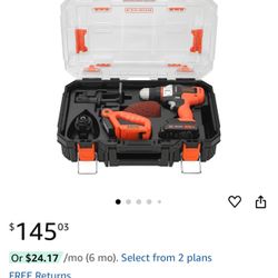 New Black & Decker Set Drill+Sand+Cut
