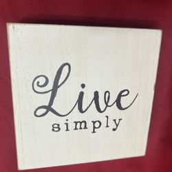 Live Simply Wooden Plaque 6x6