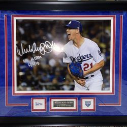 Walker Buehler. Autographed Baseball Photo