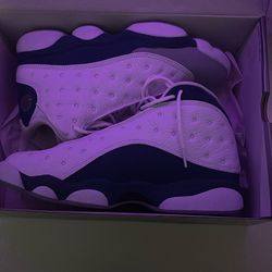 8.5 Mens Air Jordan 13 Retro - White / Fire Red - French Blue