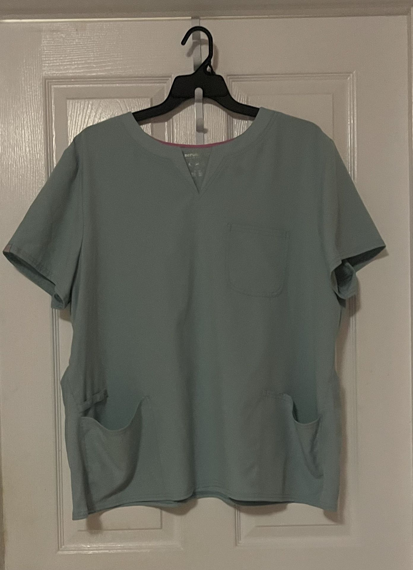 Brand New Scrub Tops In Sage & Black Size 3XL $6.00 Each