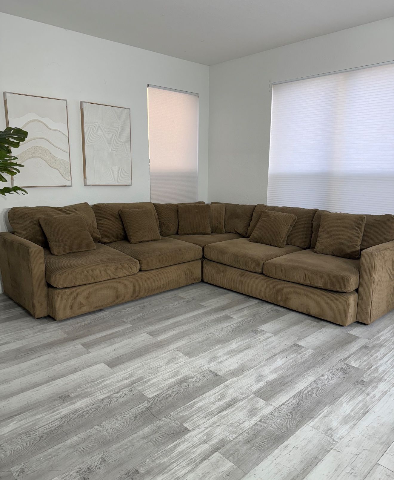 Sectional Couch Brown – Kevin Charles Furniture - Free Delivery 